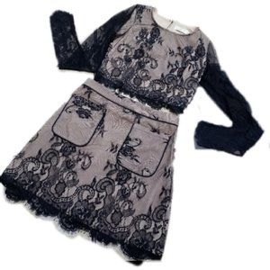 Abercrombie&Fitch black lace skirt set